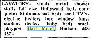 Dart Motel - Jan 1966 Ad